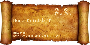 Herz Kristóf névjegykártya
