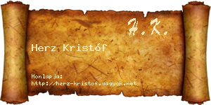 Herz Kristóf névjegykártya